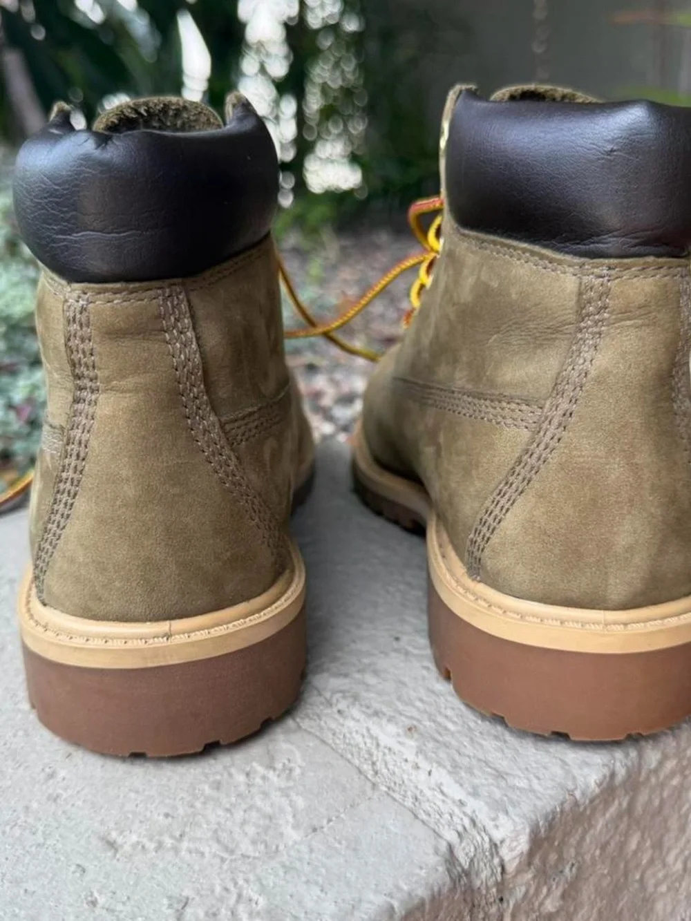 Timberland Suede Work Hiking Boots - Khaki Green Size 3